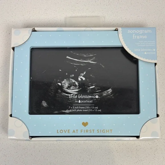 Baby Blue Sonogram Frame Boy Pregnancy - Picture 1 of 3